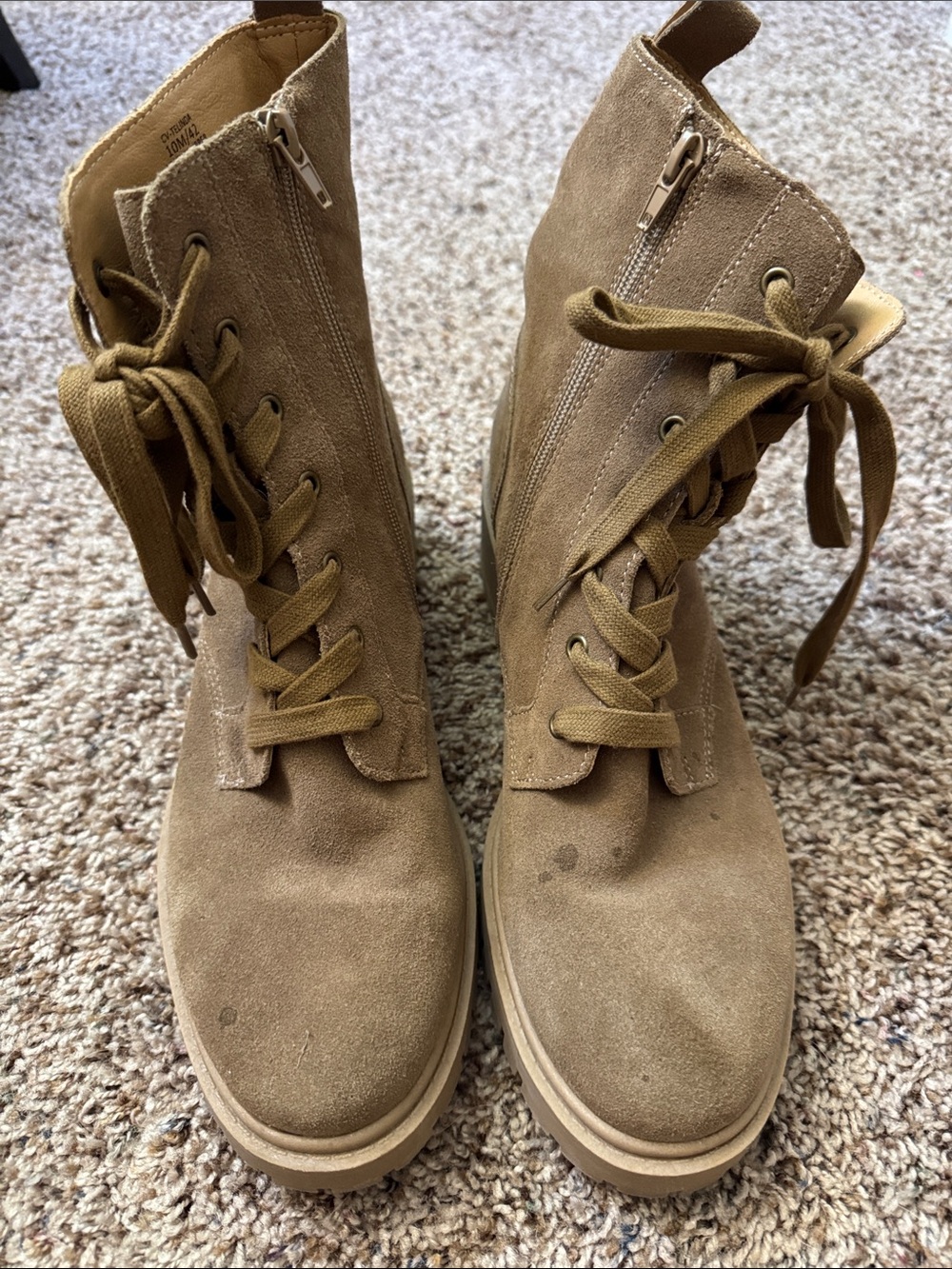 Crown Vintage Tan Suede Lace-Up Ankle Boots